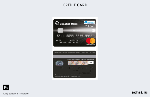 цифровая загрузка шаблона титановой карты Mastercard Банка Таиланда в Бангкоке